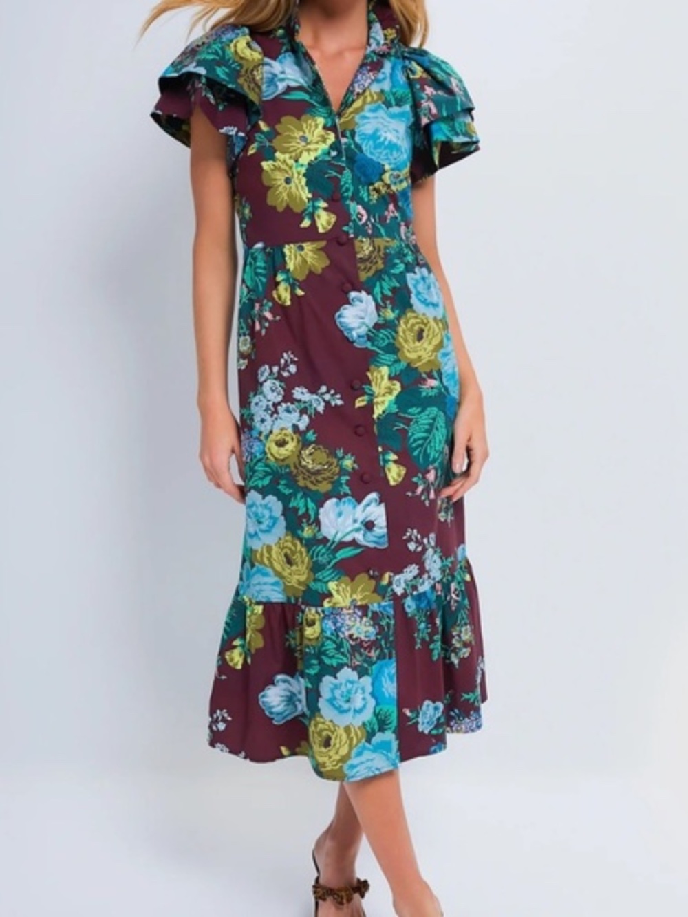 Oxblood Verdant Floral Alice Dress by Tuckernuck